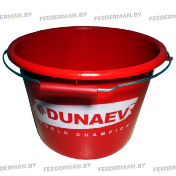 Ведро Dunaev красное 18л с крышкой - фото
