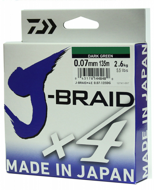 Плетеный шнур J-Braid X4 135м (2,6 кг) 0,07мм green - фото2