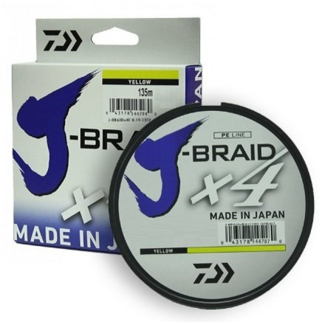 Плетеный шнур J-Braid X4 135м (8,4кг) 0,17мм fluo yellow - фото2