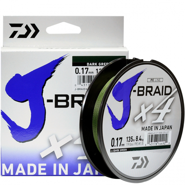 Плетеный шнур J-Braid X4 135м (22,4кг) 0,33мм green - фото2