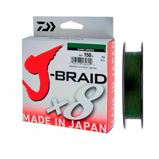 Плетеный шнур J-Braid X8 150м (8кг) 0,13мм - фото2