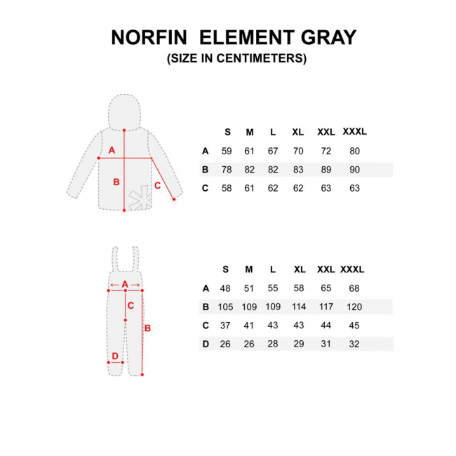 Костюм зимний Norfin ELEMENT GRAY , XXL - фото9