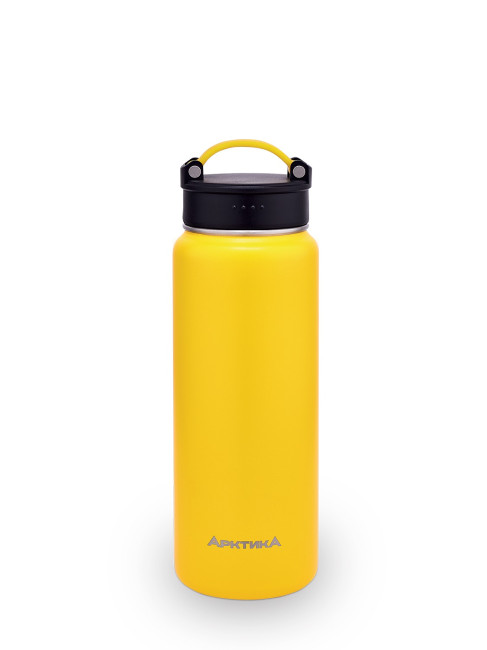 Термос-бутылка для активного образа жизни, объем 530 мл. Эластичная ручка для удобной переноски. Яркий цвет, текстурное покрытие дополнительно защищает корпус от царапин. (желтый)