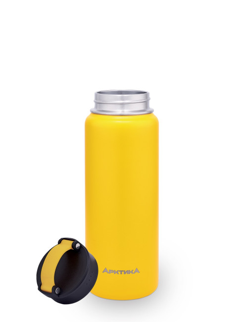 Термос-бутылка для активного образа жизни, объем 530 мл. Эластичная ручка для удобной переноски. Яркий цвет, текстурное покрытие дополнительно защищает корпус от царапин. (желтый) - фото2