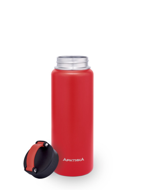 Термос-бутылка для активного образа жизни, объем 530 мл. Эластичная ручка для удобной переноски. Яркий цвет, текстурное покрытие дополнительно защищает корпус от царапин. (Красный) - фото2