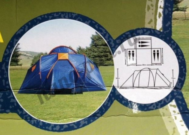 Палатка туристическая шестиместная (Д (155+230+155)×Ш230+155×В190) - фото2