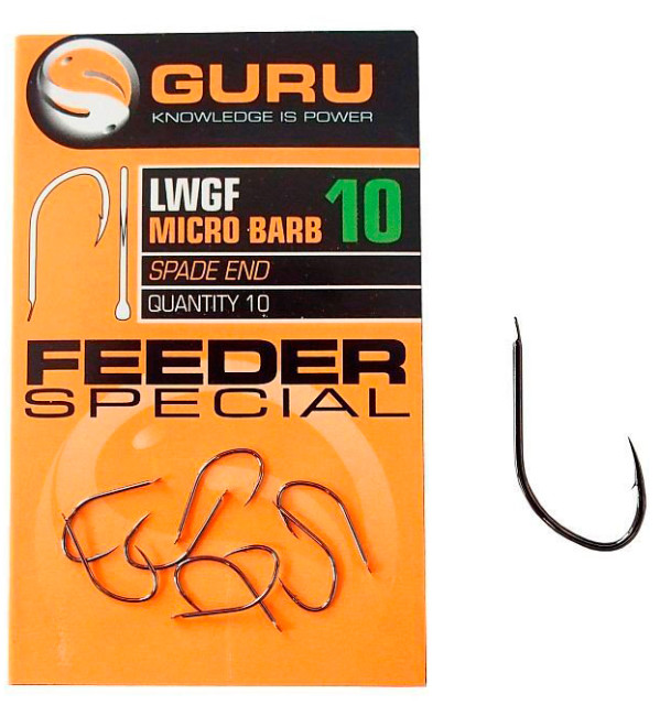 Крючок GURU LWGF Feeder Special Barbed №10 с микробородкой
