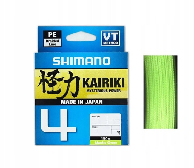 Шнур Shimano Kairiki SX4 150 м Mantis Green - 0,10 мм - фото
