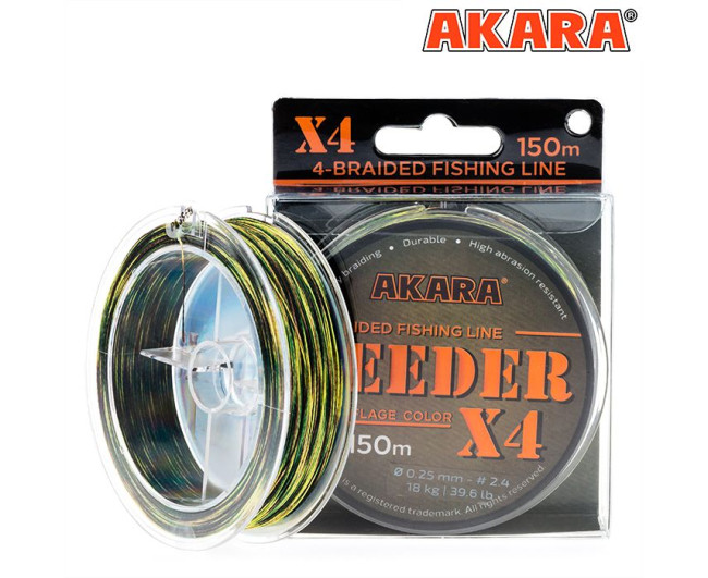 Плетёный шнур Akara Feeder X-4 Камуфляж (150м) 0.12mm - фото2