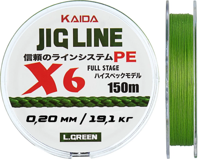 Плетеный шнур Kaida Jig Line PE 6X 0.12mm - фото
