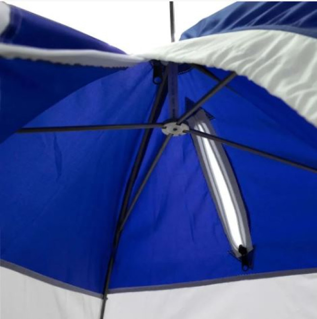 Палатка зимняя зонт СЛЕДОПЫТ, Oxford 210D PU 1000, S по полу 1,9 кв.м, цв. синий/белый - фото4