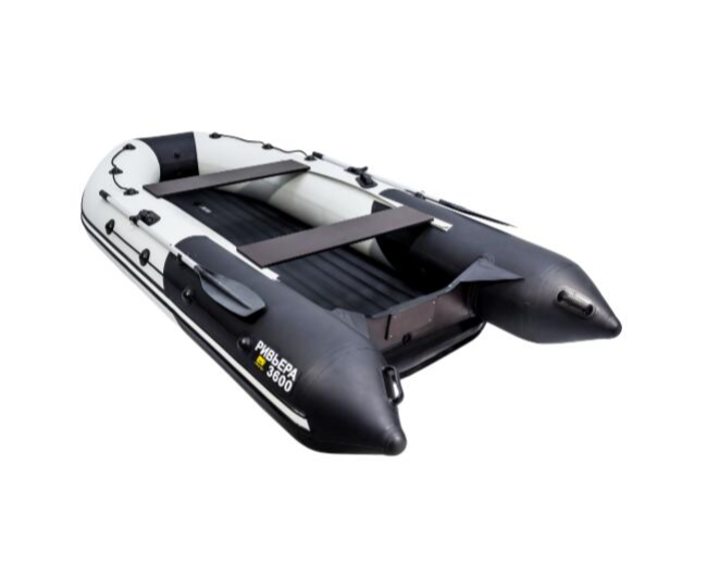 Лодка Ривьера 3800 Килевое НД комби светло-серый/черный - фото4
