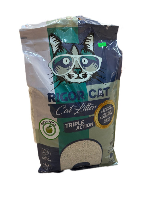 Rigor Cat Наполнитель бентонитовый Зеленое яблоко 10л.
