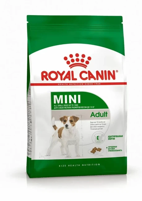 Корм Royal Canin Mini Adult для взрослых собак мелких размеров (весом от 1 до 10 кг) в возрасте 10 месяцев и старше, 800 г