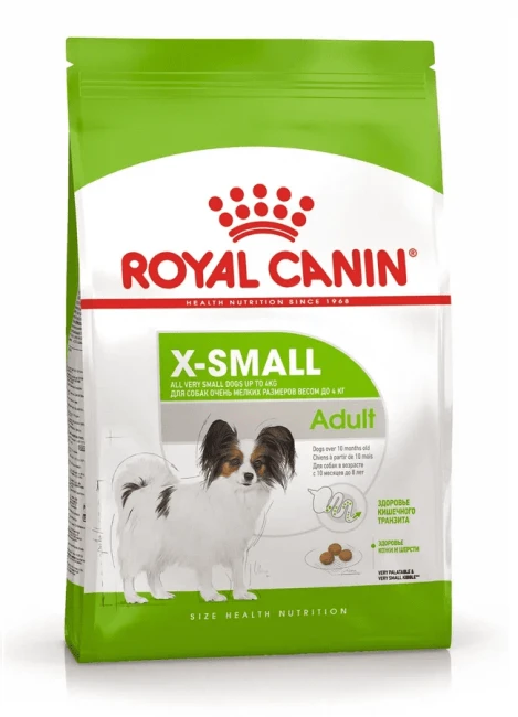 Корм Royal Canin X-Small Adult для взрослых собак (старше 10 месяцев) очень мелких размеров (весом до 4 кг), 0.5 кг