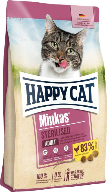 Сухой корм для стерилизованных кошек HAPPY CAT Minkas Adult Sterilised домашняя птица 10кг