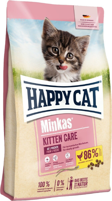 Сухой корм для котят HAPPY CAT Minkas Kitten Care домашняя птица 10 кг