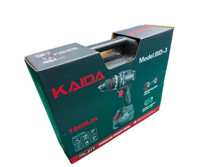 Шуруповерт-электробур Kaida BID-3 180 Нм, 21V, 2х8Ah в кейсе фото-2 Шуруповерт-электробур Kaida BID-3 180 Нм, 21V, 2х8Ah в кейсе фото-2