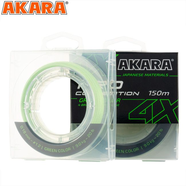 Леска плетёная Akara Competition X4 150м (зеленый) 0.18mm фото-3 Леска плетёная Akara Competition X4 150м (зеленый) 0.18mm фото-3