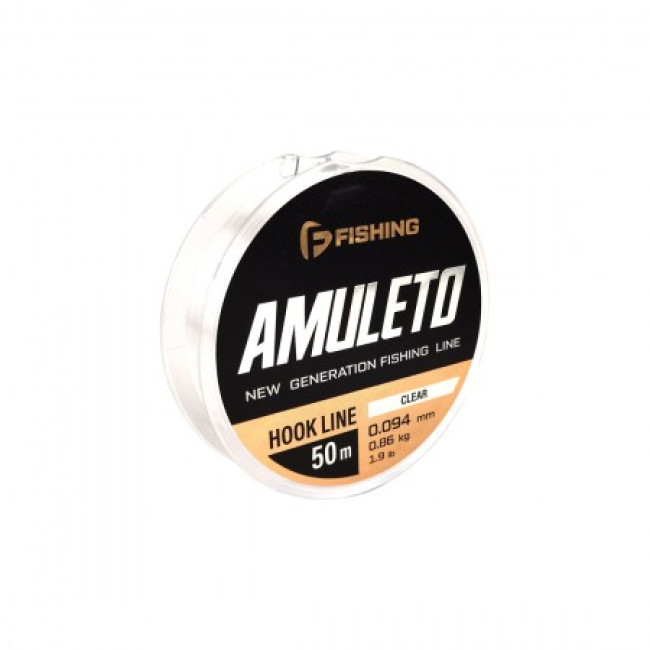 F-FISHING Леска Amuleto Hook Line Clear 50м 0,094мм 0,86кг 1,9lb - фото1