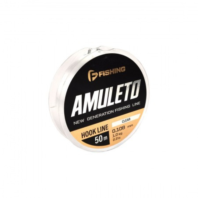 F-FISHING Леска Amuleto Hook Line Clear 50м 0,108мм 1,00кг 2,2lb - фото1