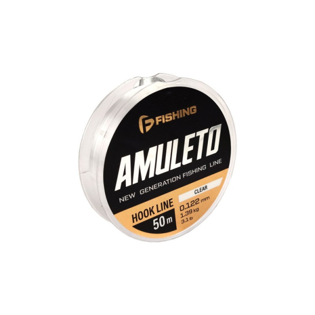 F-FISHING Леска Amuleto Hook Line Clear 50м 0,122мм 1,39кг 3,1lb - фото1