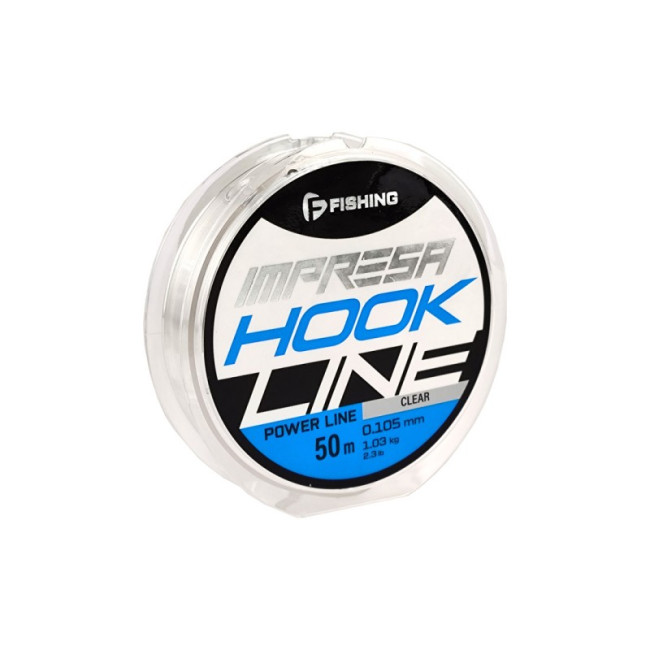 F-FISHING Леска Impresa Hook Line Clear 50м 0,105мм 1,03кг 2,3lb F-FISHING Леска Impresa Hook Line Clear 50м 0,105мм 1,03кг 2,3lb