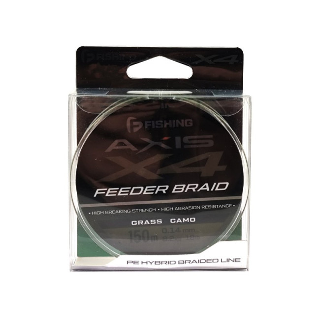 F-FISHING Шнур Axis Braid PE X4 Feeder 150м Grass Camo 0,14мм 8,2кг/18lb фото-3