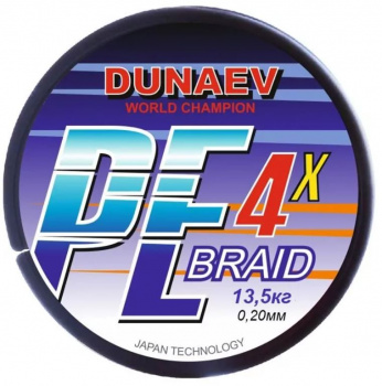 Шнур DUNAEV BRAID PE X4 150m 0.20мм - фото