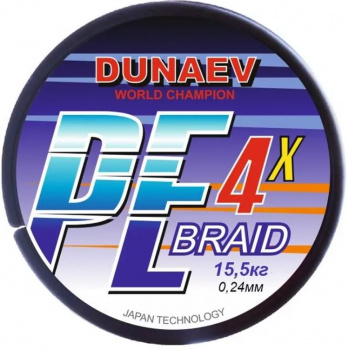 Шнур DUNAEV BRAID PE X4 150m 0.24мм - фото