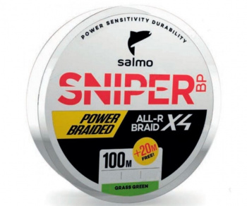 Леска плетеная Salmo Sniper х4 BRAID Grass Green 120м (0.17мм) - фото