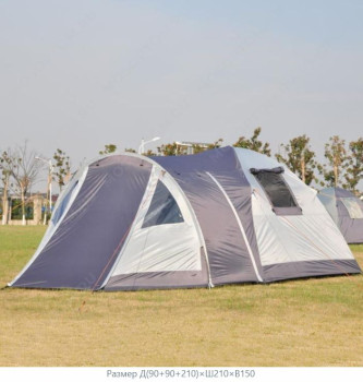 Палатка туристическая трёхместная (Д(90+90+210)×Ш210×В150) - фото