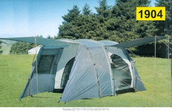 Палатка туристическая четырех местная (Д(110+110+210)×Ш230×В170) - фото
