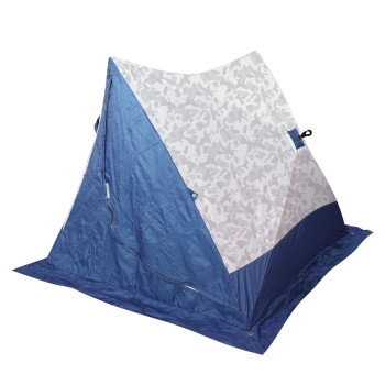 Палатка зимняя СЛЕДОПЫТ 2-скатная, Oxford 210D PU 1000, цв. синий/белый с принтом - фото