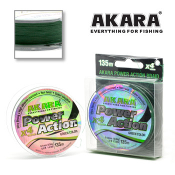 Леска плетёная Akara Power Action X4 100м (зеленый) 0.16мм - фото